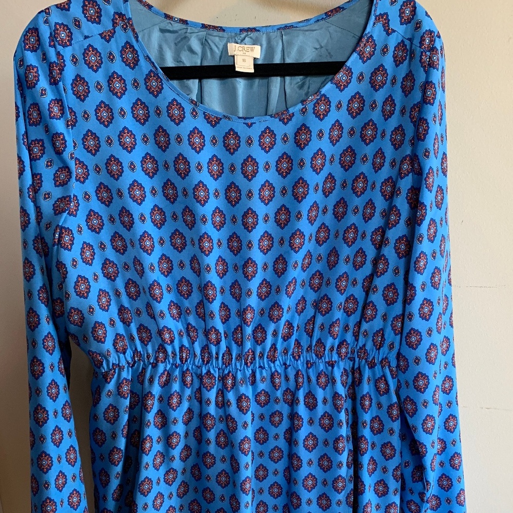J. Crew Blue Medallion Dress